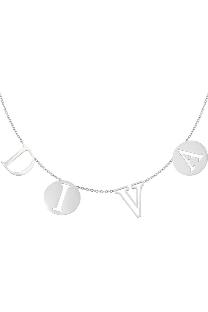 Necklace Letters Diva Silver Stainless Steel 